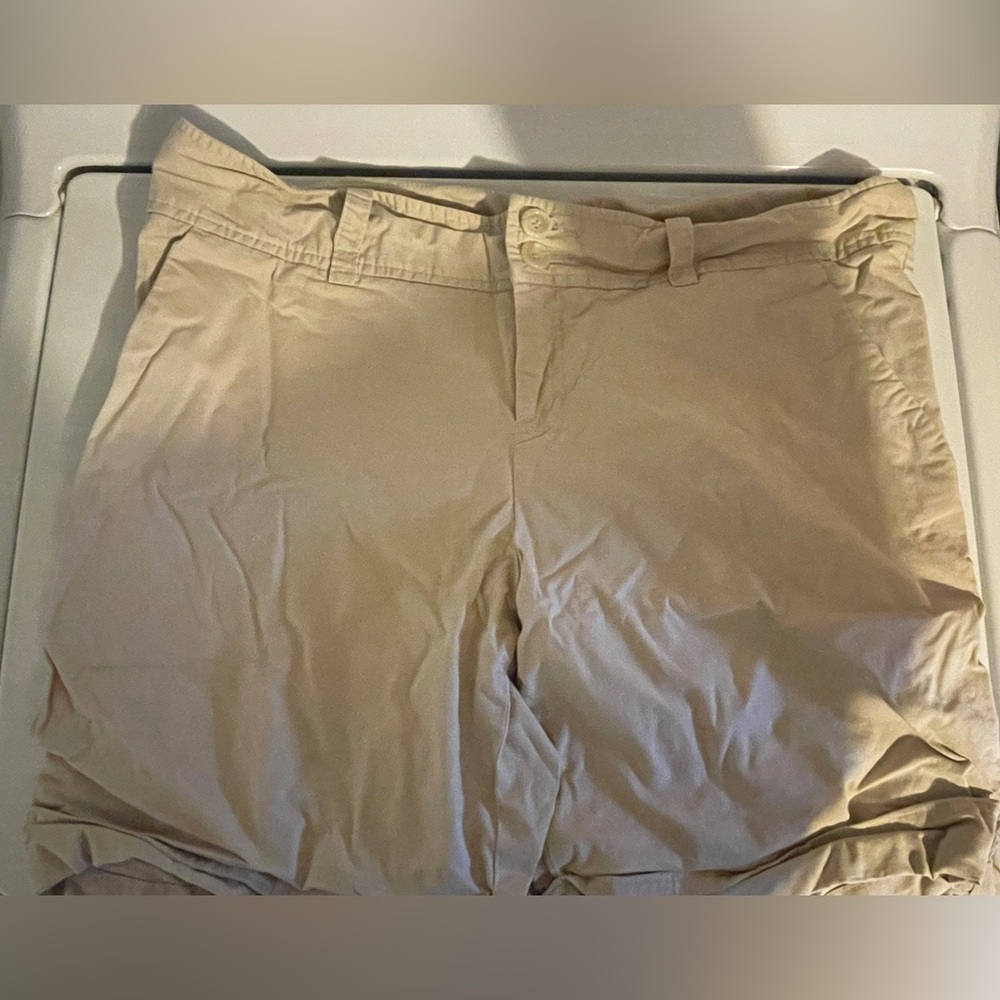 Beige Casual Shorts